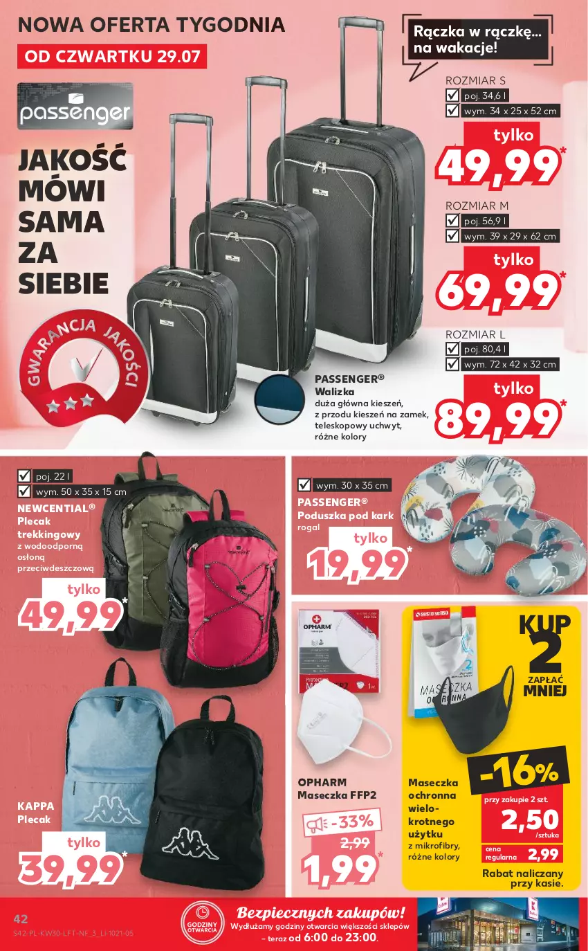 Gazetka promocyjna Kaufland - OFERTA TYGODNIA - ważna 29.07 do 04.08.2021 - strona 42 - produkty: Piec, Plecak, Poduszka, Poduszka pod kark, Por, Rogal, Teleskop, Tera, Walizka