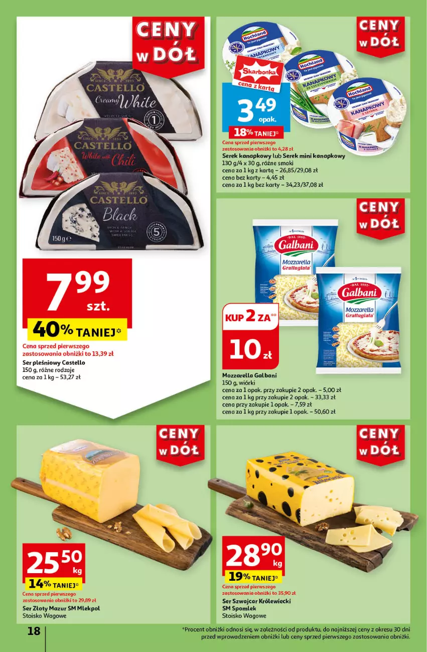 Gazetka promocyjna Auchan - Gazetka CENY W DÓŁ Hipermarket Auchan - ważna 20.06 do 26.06.2024 - strona 20 - produkty: Galbani, Gra, Mozzarella, Ser, Ser pleśniowy, Serek, Serek kanapkowy, Złoty Mazur