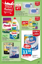 Gazetka promocyjna Auchan - Gazetka CENY W DÓŁ Hipermarket Auchan - Gazetka - ważna od 26.06 do 26.06.2024 - strona 33 - produkty: Papier, Finish, Tablet, Persil, Silan, Płyn do płukania, Ręcznik, Chusteczki, Dzieci, Foxy, Zmywarki