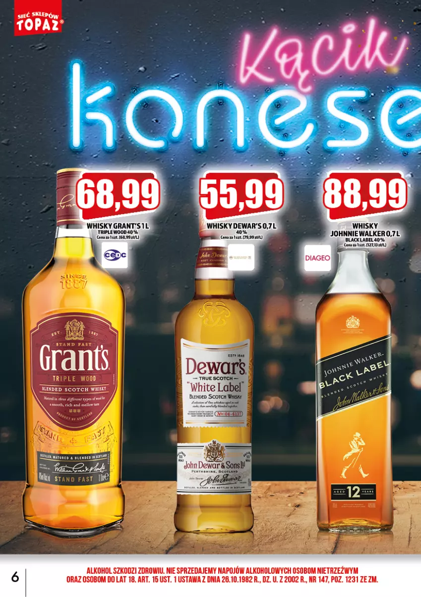 Gazetka promocyjna Topaz - Gazetka - ważna 01.02 do 28.02.2023 - strona 6 - produkty: Gra, Szal, Whisky