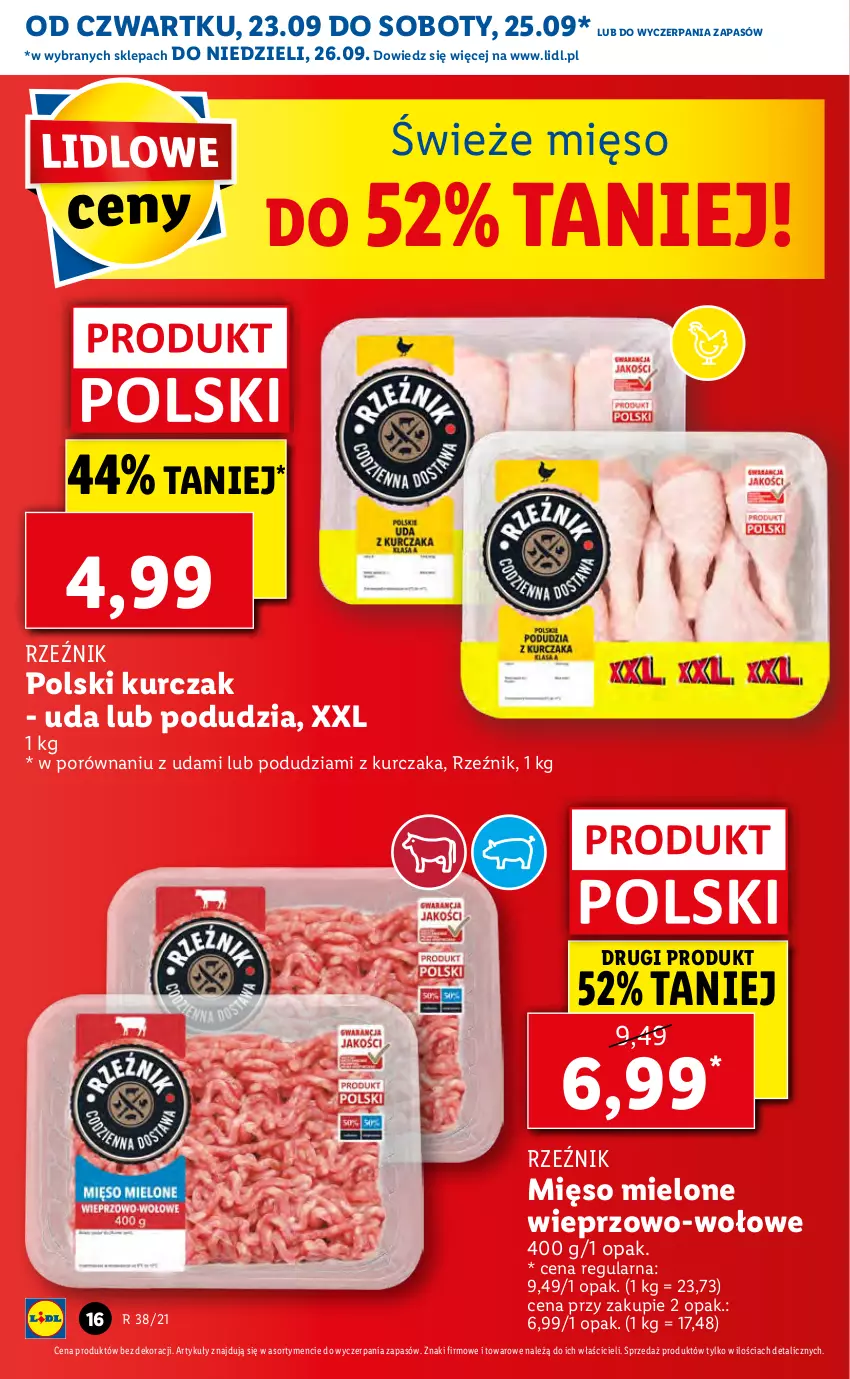 Gazetka promocyjna Lidl - GAZETKA - ważna 23.09 do 26.09.2021 - strona 16 - produkty: Kurczak, Mięso, Mięso mielone, Por