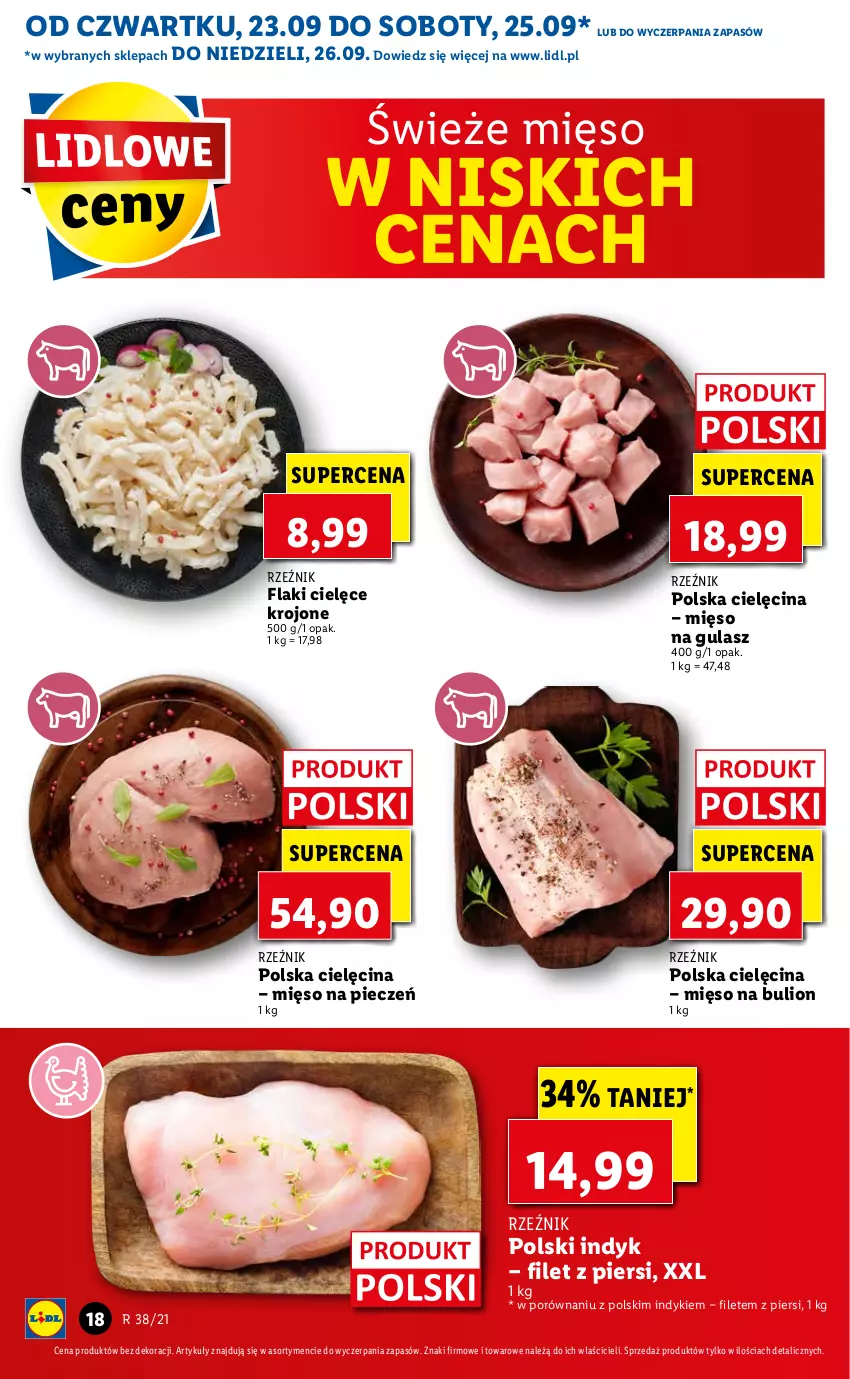 Gazetka promocyjna Lidl - GAZETKA - ważna 23.09 do 26.09.2021 - strona 18 - produkty: Bulion, Flaki, Lion, Mięso, Mięso na gulasz, Piec, Por