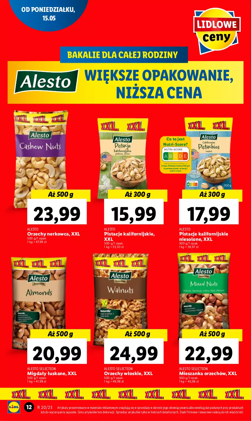 Gazetka promocyjna Lidl - GAZETKA - ważna 15.05 do 17.05.2023 - strona 12 - produkty: Migdały, Migdały łuskane, Orzechy włoskie, Pistacje, Wazon