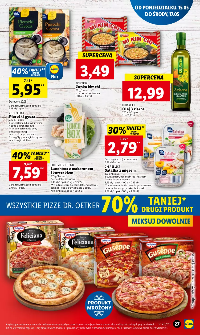 Gazetka promocyjna Lidl - GAZETKA - ważna 15.05 do 17.05.2023 - strona 27 - produkty: Dr. Oetker, Kujawski, Kurczak, Makaron, Olej, Sałat, Sałatka, Warzywa, Wołowina