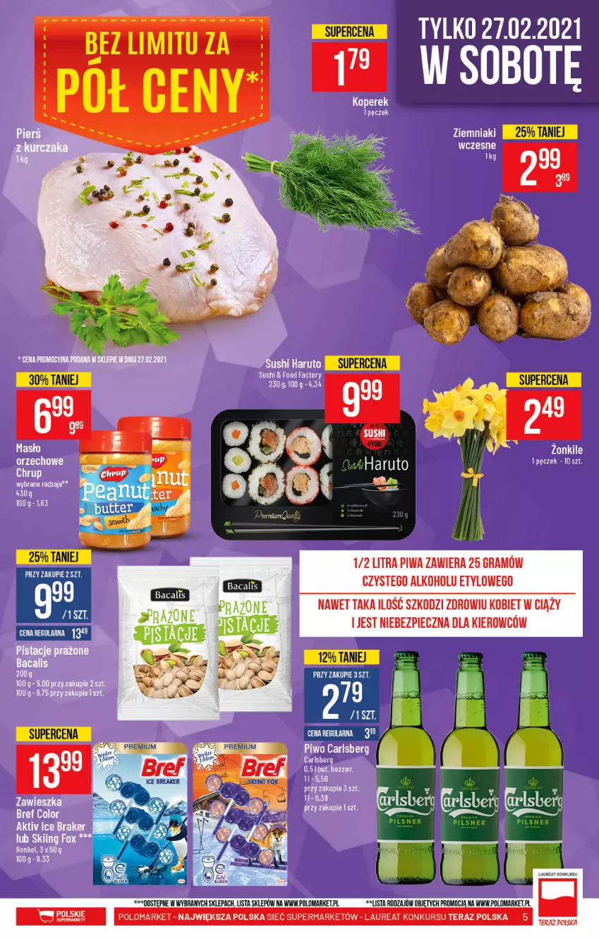 Gazetka promocyjna PoloMarket - Gazetka promocyjna  r - ważna 24.02 do 02.03.2021 - strona 5 - produkty: Carlsberg, Fa, Gra, Piec, Piwa, Piwo, Sushi, Ziemniaki