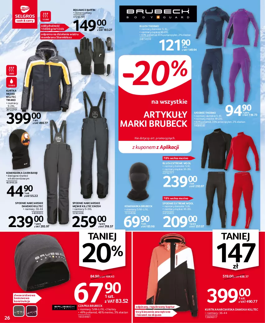 Gazetka promocyjna Selgros - Oferta przemysłowa - ważna 03.11 do 16.11.2022 - strona 26 - produkty: Bluza, Czapka, Kurtka, Por, Rękawice, Spodnie, Wełna