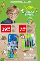 Gazetka promocyjna Auchan - Rysuje się ekologiczna szkoła Hipermarkety - Gazetka - ważna od 25.08 do 25.08.2021 - strona 1 - produkty: Papier, Korpusy, Tran, Fa