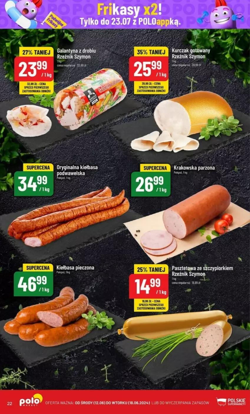 Gazetka promocyjna PoloMarket - ważna 12.06 do 18.06.2024 - strona 15 - produkty: Gin, Kiełbasa, Kiełbasa krakowska, Mop, Piec, Wawel