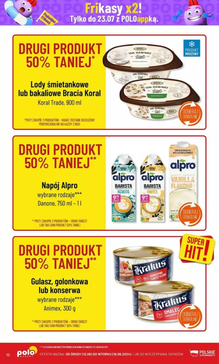 Gazetka promocyjna PoloMarket - ważna 12.06 do 18.06.2024 - strona 4 - produkty: Alpro, Danone, Lody, Napój, Por, Ser