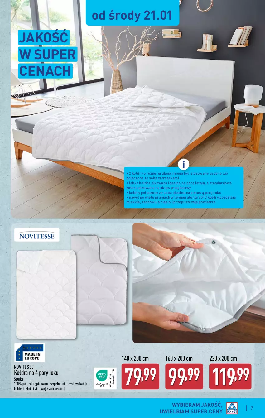 Gazetka promocyjna Aldi - Artykuły przemysłowe i tekstylia - ważna 21.01 do 24.01.2026 - strona 7 - produkty: Kołdra, Por