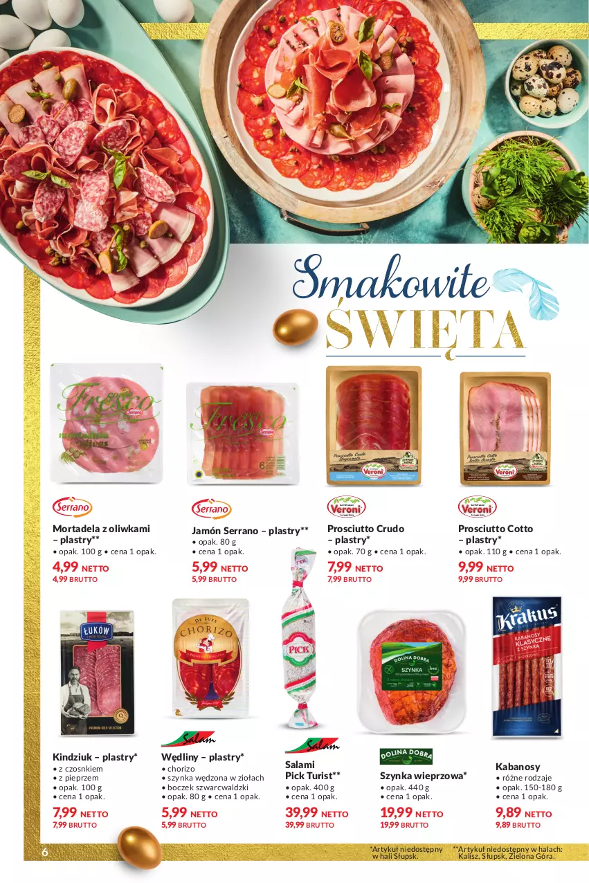 Gazetka promocyjna Makro - Smakuj Święta - ważna 19.03 do 30.03.2024 - strona 6 - produkty: Boczek, Jamón serrano, Kabanos, Kindziuk, Pieprz, Prosciutto, Salami, Ser, Szynka, Szynka wieprzowa