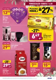 Gazetka promocyjna Aldi - ALE! CENA w ALDI - Gazetka - ważna od 13.03 do 13.03.2021 - strona 17 - produkty: Tchibo, Earl Grey, Kawa rozpuszczalna, Kawa ziarnista, Kawa mielona, Kawa, Herbata czarna, Tera, Lack, Lipton, Czekolada, Irving, Herbata, Kakao, Segafredo, Fa