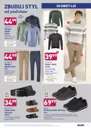 Gazetka promocyjna Aldi - ALE! CENA w ALDI - Gazetka - ważna od 13.03 do 13.03.2021 - strona 33 - produkty: Sweter, Top, Buty, Kosz, Koszula, Pasek, Wełna, Pasek męski, Spodnie, Półbuty