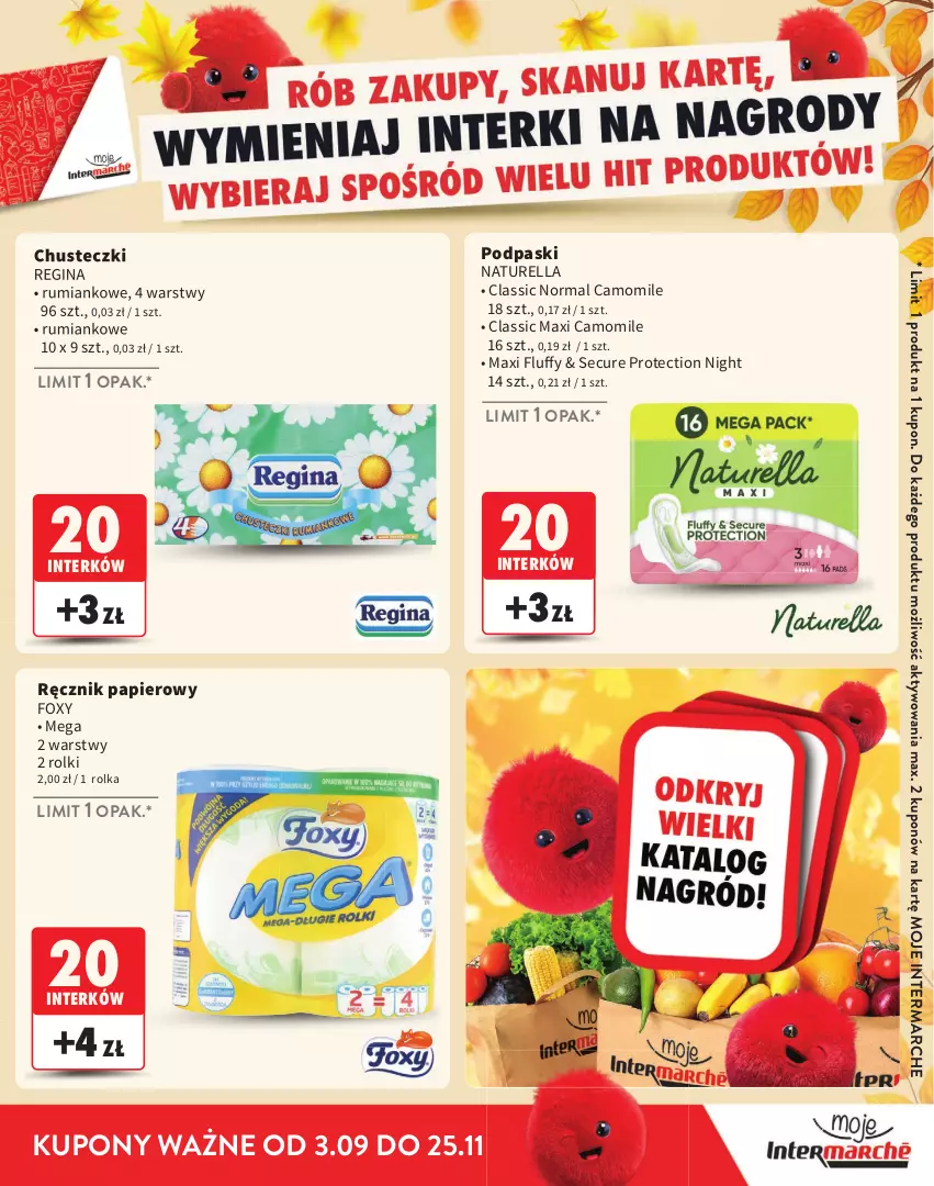 Gazetka promocyjna Intermarche - Katalog Interki - ważna 03.09 do 25.11.2026 - strona 11 - produkty: Chusteczki, Foxy, Gin, Naturell, Naturella, Papier, Podpaski, Ręcznik, Rolki, Rum