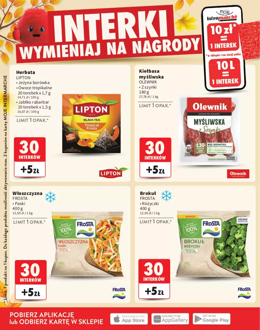 Gazetka promocyjna Intermarche - Katalog Interki - ważna 03.09 do 25.11.2026 - strona 18 - produkty: Borówka, Frosta, Herbata, Kiełbasa, Lipton, Olewnik, Owoce