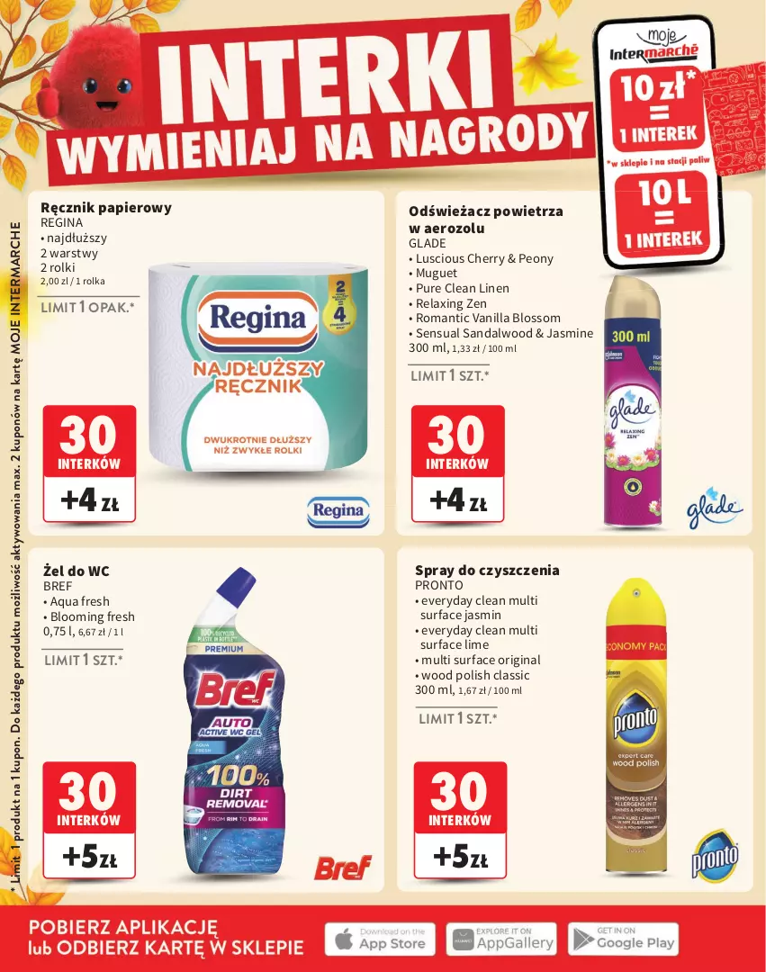 Gazetka promocyjna Intermarche - Katalog Interki - ważna 03.09 do 25.11.2026 - strona 20 - produkty: Bref, Fa, Gin, Odświeżacz powietrza, Papier, Pronto, Pur, Ręcznik, Rolki, Sensual, Spray do czyszczenia, Surf