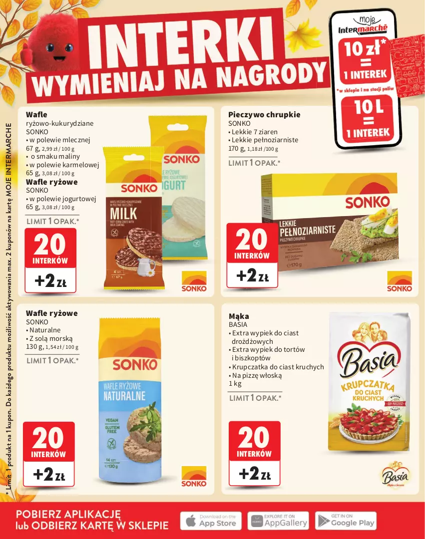 Gazetka promocyjna Intermarche - Katalog Interki - ważna 03.09 do 25.11.2026 - strona 6 - produkty: Basia, Chrupki, Jogurt, Mąka, Maliny, Piec, Pieczywo, Pieczywo chrupkie, Ryż, Sonko, Wafle