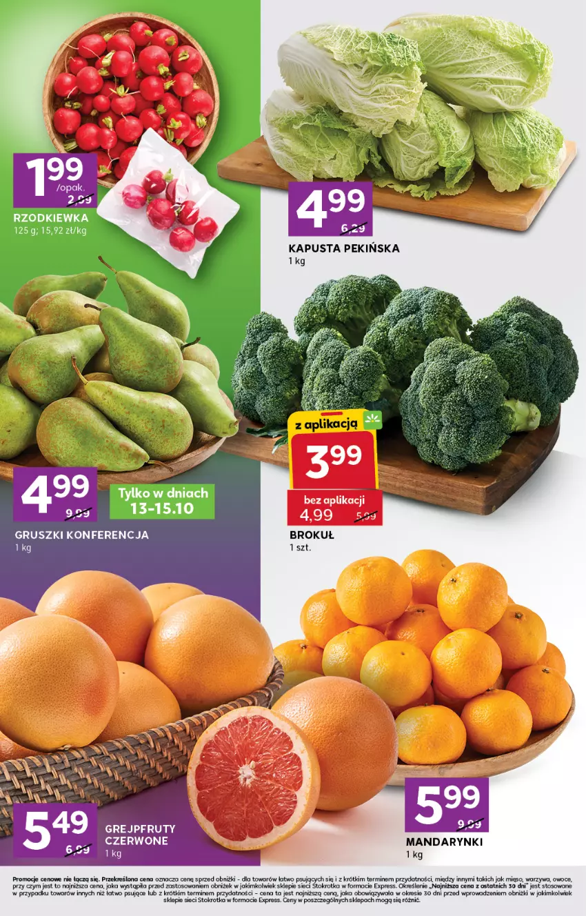 Gazetka promocyjna Stokrotka - Stokrotka Express - ważna 09.10 do 15.10.2025 - strona 2 - produkty: Gruszki, Mandarynki, Mięso, Owoce, Rzodkiewka, Warzywa