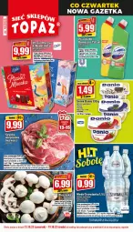 Gazetka promocyjna Topaz - Gazetka - Gazetka - ważna od 19.10 do 19.10.2022 - strona 1 - produkty: Domestos, Top, Ser, Danone, Szynka wieprzowa, Szynka, Serek, Danio, Woda, Waga, Cisowianka, Miecz