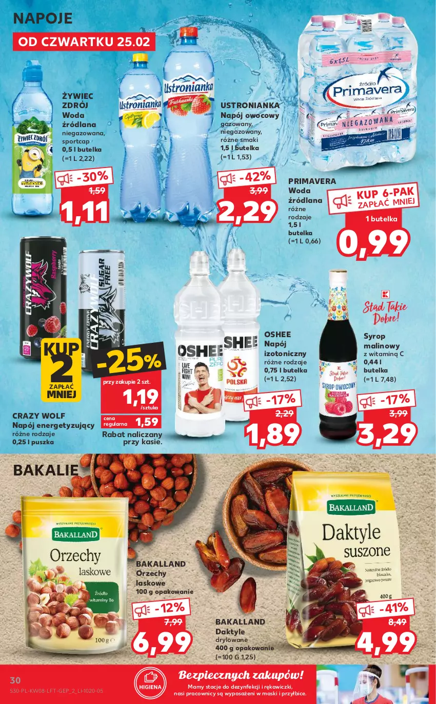 Gazetka promocyjna Kaufland - OFERTA TYGODNIA - ważna 25.02 do 03.03.2021 - strona 30 - produkty: Bakalland, BIC, Daktyle, LANA, Napój, Napój izotoniczny, Napoje, Oshee, Piec, Por, Prima, Primavera, Sport, Syrop, Woda