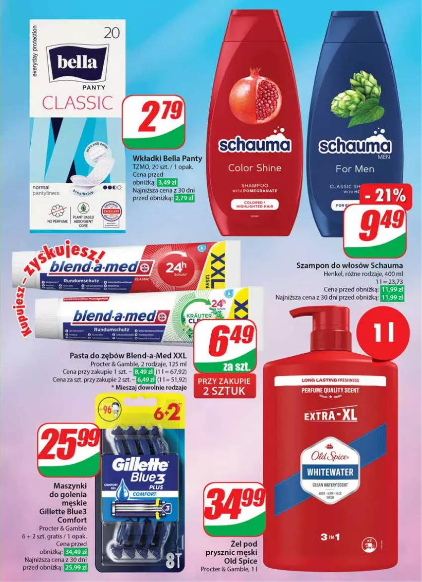 Gazetka promocyjna Dino - Gazetka 37 / 2024 - ważna 11.09 do 17.09.2024 - strona 61 - produkty: Blend-a-Med, Gillette, Gra, Old Spice, Pasta do zębów, Schauma, Szampon