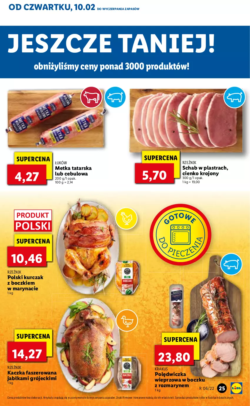 Gazetka promocyjna Lidl - GAZETKA - ważna 10.02 do 12.02.2022 - strona 25 - produkty: Fa, Kaczka, Kaczka faszerowana, Kurczak, Metka tatarska, Polędwiczka wieprzowa