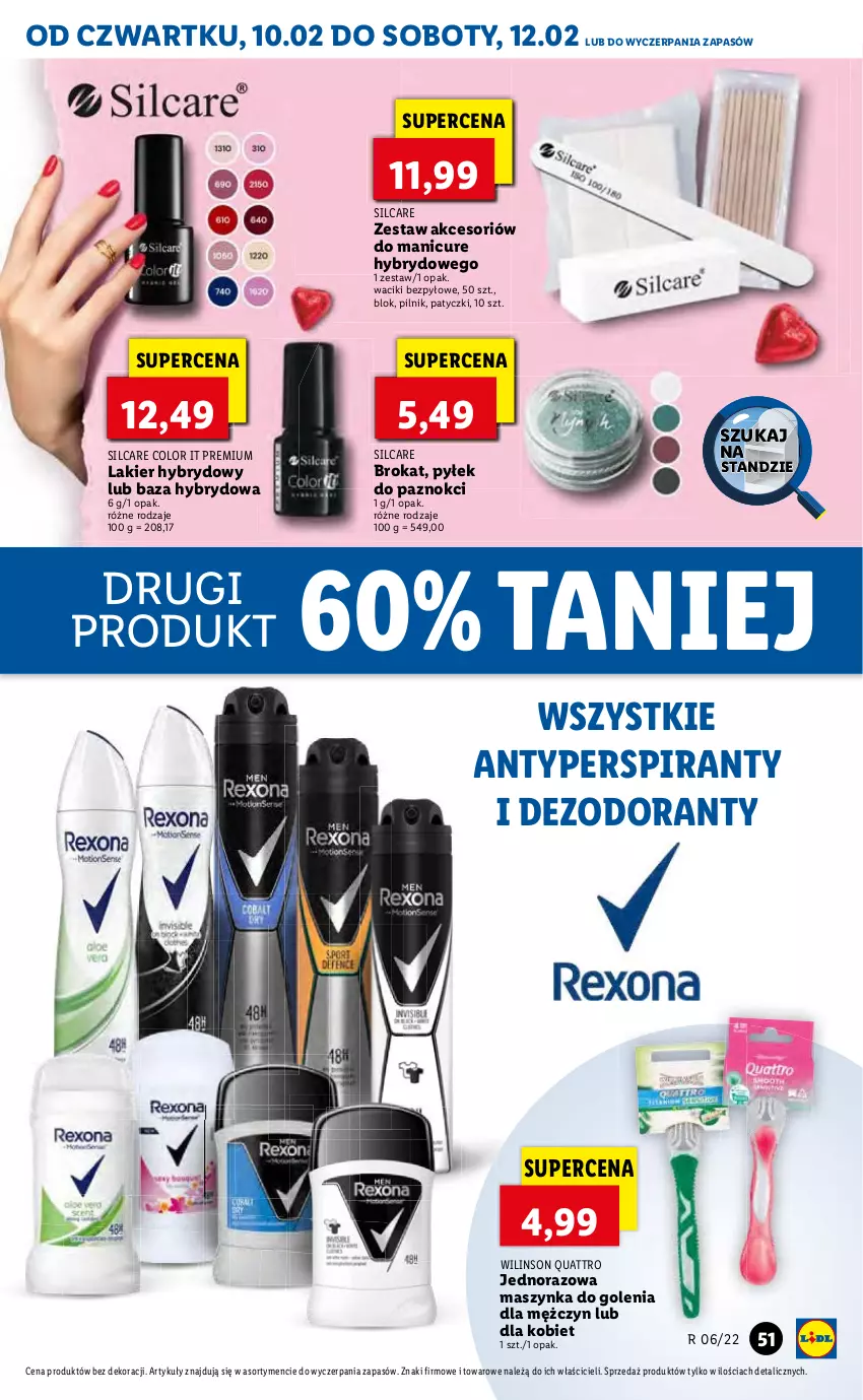 Gazetka promocyjna Lidl - GAZETKA - ważna 10.02 do 12.02.2022 - strona 51 - produkty: Antyperspirant, Dezodorant, Lakier, Maszynka, Maszynka do golenia, Pilnik, Szynka