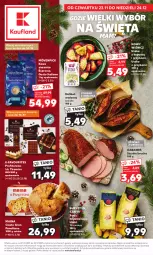 Gazetka promocyjna Kaufland - Kaufland - Gazetka - ważna od 24.12 do 24.12.2023 - strona 1 - produkty: Halibut, Ser, Gra, Bursztyn, Kawa ziarnista, Kawa, Szynka, Kapustą, Kabanos, Deser, Fa