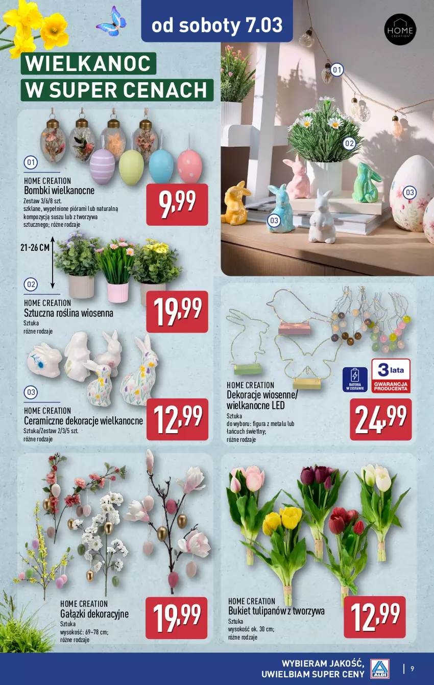 Gazetka promocyjna Aldi - Artykuły przemysłowe i tekstylia - ważna 04.03 do 07.03.2026 - strona 9 - produkty: Bombki, Bukiet, Sok, Tulipan