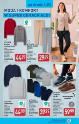 Gazetka promocyjna Aldi - Artykuły przemysłowe i tekstylia - Gazetka - ważna od 07.03 do 07.03.2026 - strona 3 - produkty: Sweter, Por, Sneakersy, Kardigan, Dres, Wełna, Moda, Spodnie, Spodnie dresowe, Piżama, Fa