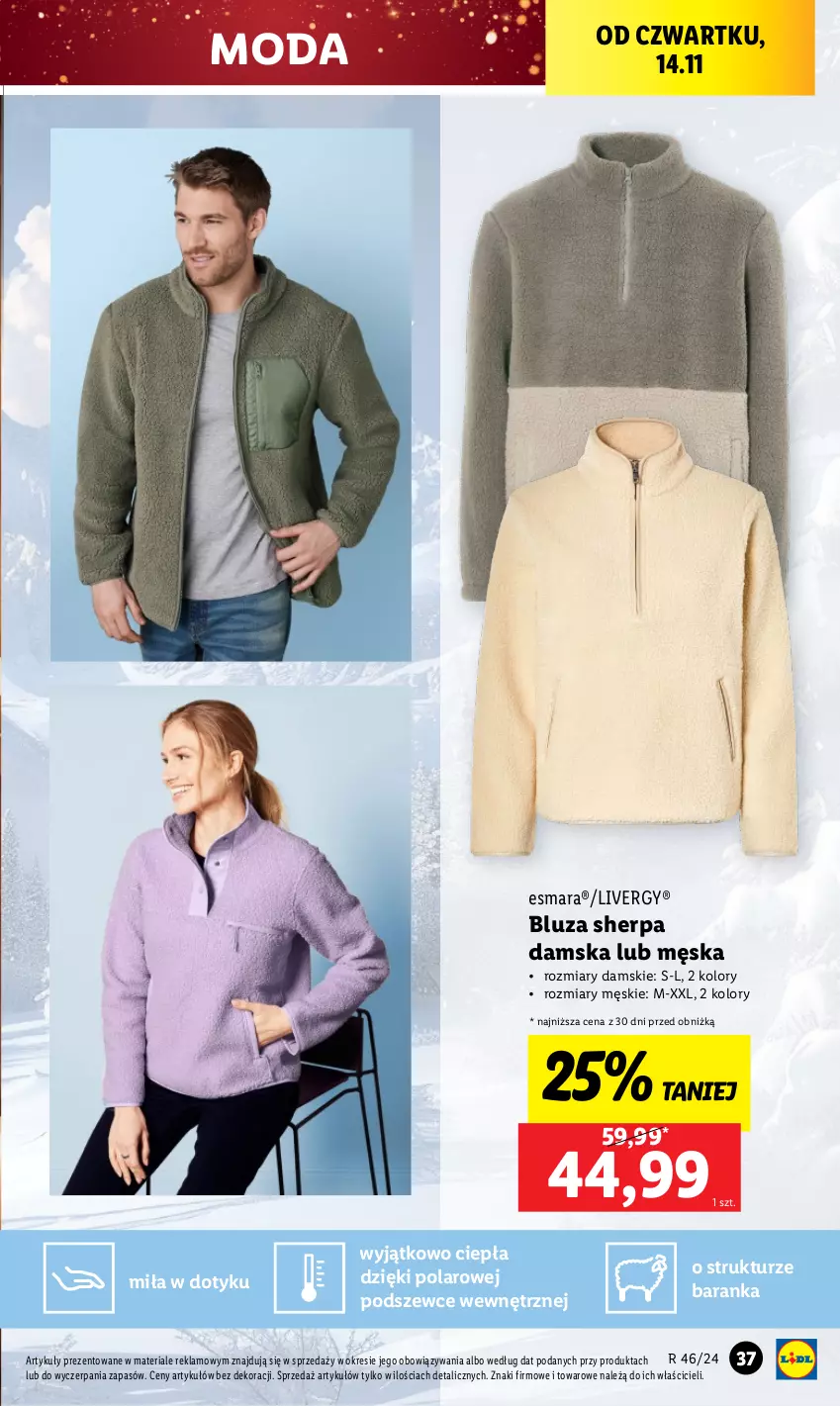 Gazetka promocyjna Lidl - GAZETKA - ważna 12.11 do 16.11.2024 - strona 39 - produkty: Bluza, Moda