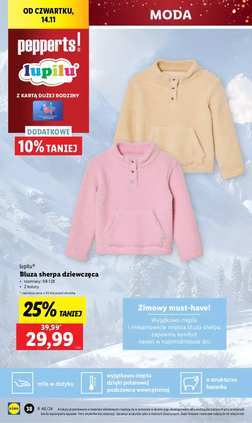 Gazetka promocyjna Lidl - GAZETKA - ważna 12.11 do 16.11.2024 - strona 40 - produkty: Bluza, Chleb, Moda, Mus, Ser