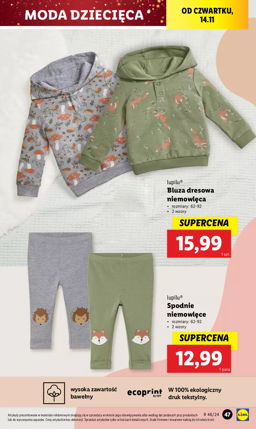 Gazetka promocyjna Lidl - GAZETKA - ważna 12.11 do 16.11.2024 - strona 49 - produkty: Bluza, Bluza dresowa, Dres, Dzieci, Moda, Sok, Spodnie