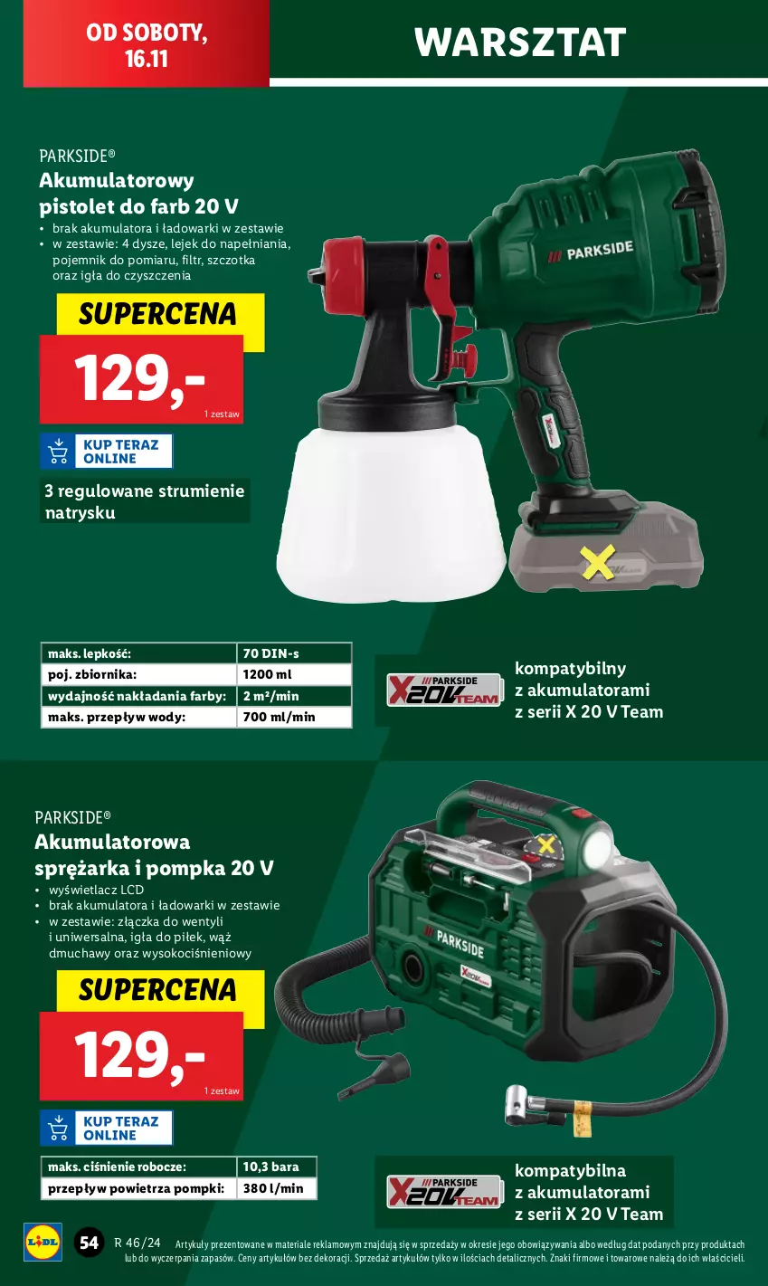 Gazetka promocyjna Lidl - GAZETKA - ważna 12.11 do 16.11.2024 - strona 58 - produkty: Akumulator, Fa, Koc, Parkside, Pistolet, Pojemnik, Pompka, Rum, Ser, Sok, Szczotka