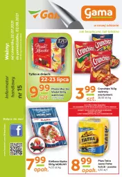Gazetka promocyjna Gama - Gazetka Gama - Gazetka - ważna od 02.08 do 02.08.2021 - strona 1 - produkty: Piwa, Piwo, Piec, Gra, O nas, Tatra, Mleczko, Morliny, Ptasie mleczko, Crunchips, Kiełbasa, Kiełbasa śląska, Fa