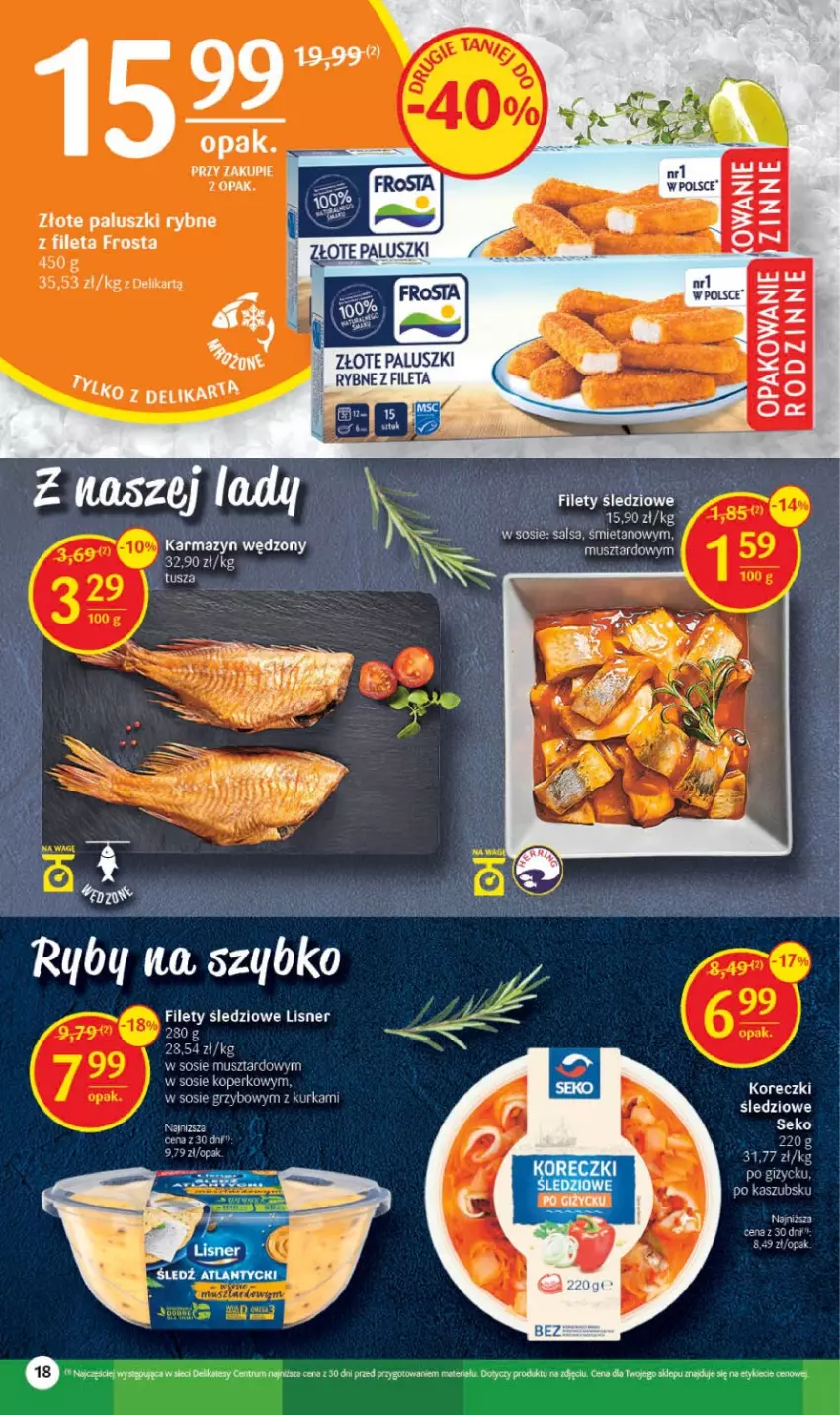 Gazetka promocyjna Delikatesy Centrum - Gazetka DC20 - ważna 25.05 do 31.05.2023 - strona 18 - produkty: Frosta, Lisner, Mus, Paluszki rybne, Rum, Salsa, SEKO, Sos