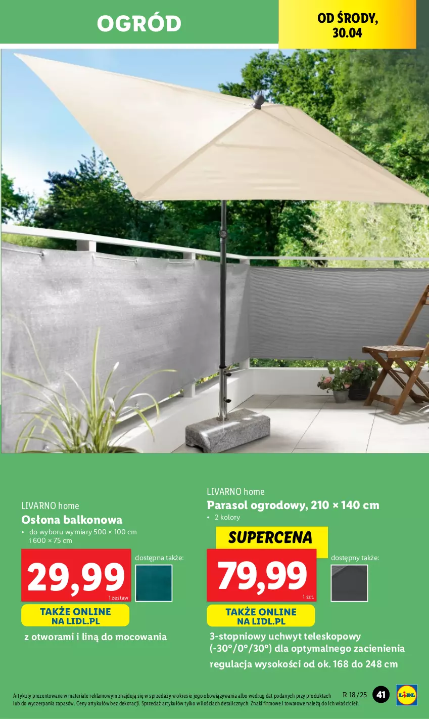 Gazetka promocyjna Lidl - GAZETKA - ważna 28.04 do 02.05.2025 - strona 45 - produkty: Ivar, Moda, Ogród, Parasol, Sok, Teleskop, Top