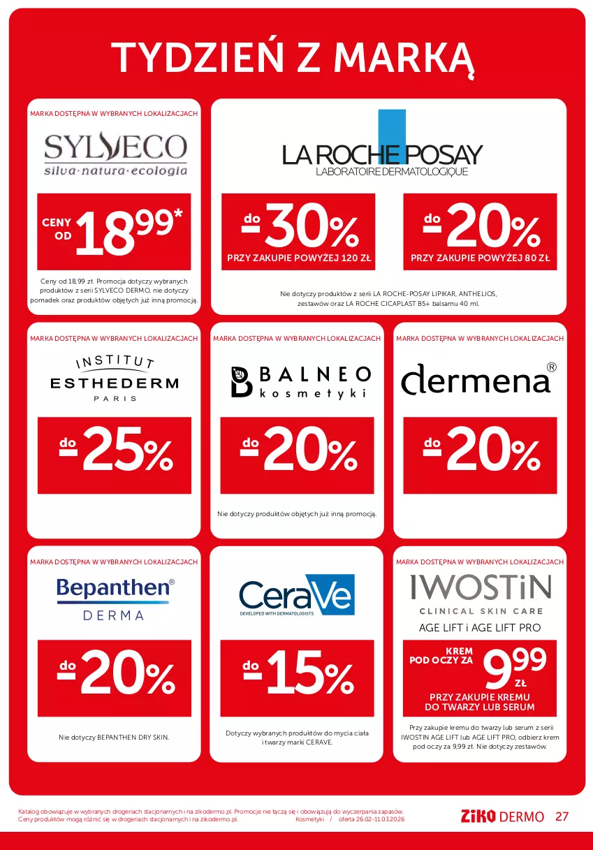 Gazetka promocyjna Ziko - Gazetka Ziko Dermo - ważna 26.02 do 11.03.2026 - strona 27 - produkty: Bepanthen, Capilarte, CeraVe, Dermedic, Fa, Gra, Granat, Helio, Iwostin, Klorane, Krem pod oczy, La Roche-Posay, Lipikar, Mango, Odżywka, Phyto, Pielęgnacja włosów, Rum, Ser, Serum, Szampon