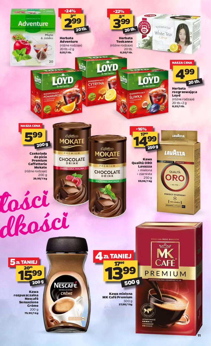 Gazetka promocyjna Netto - Oferta tygodnia - ważna 08.02 do 13.02.2021 - strona 11 - produkty: Czekolada, Herbata, Kawa, Kawa mielona, Kawa rozpuszczalna, Lavazza, Loyd, Nescafé, Teekanne