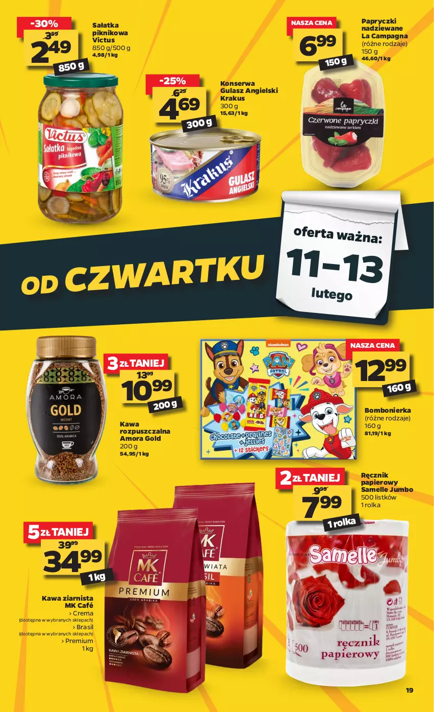 Gazetka promocyjna Netto - Oferta tygodnia - ważna 08.02 do 13.02.2021 - strona 19 - produkty: Kawa, Kawa rozpuszczalna, Kawa ziarnista, Krakus, Papier, Papryczki nadziewane, Ręcznik, Sałat, Sałatka, Ser