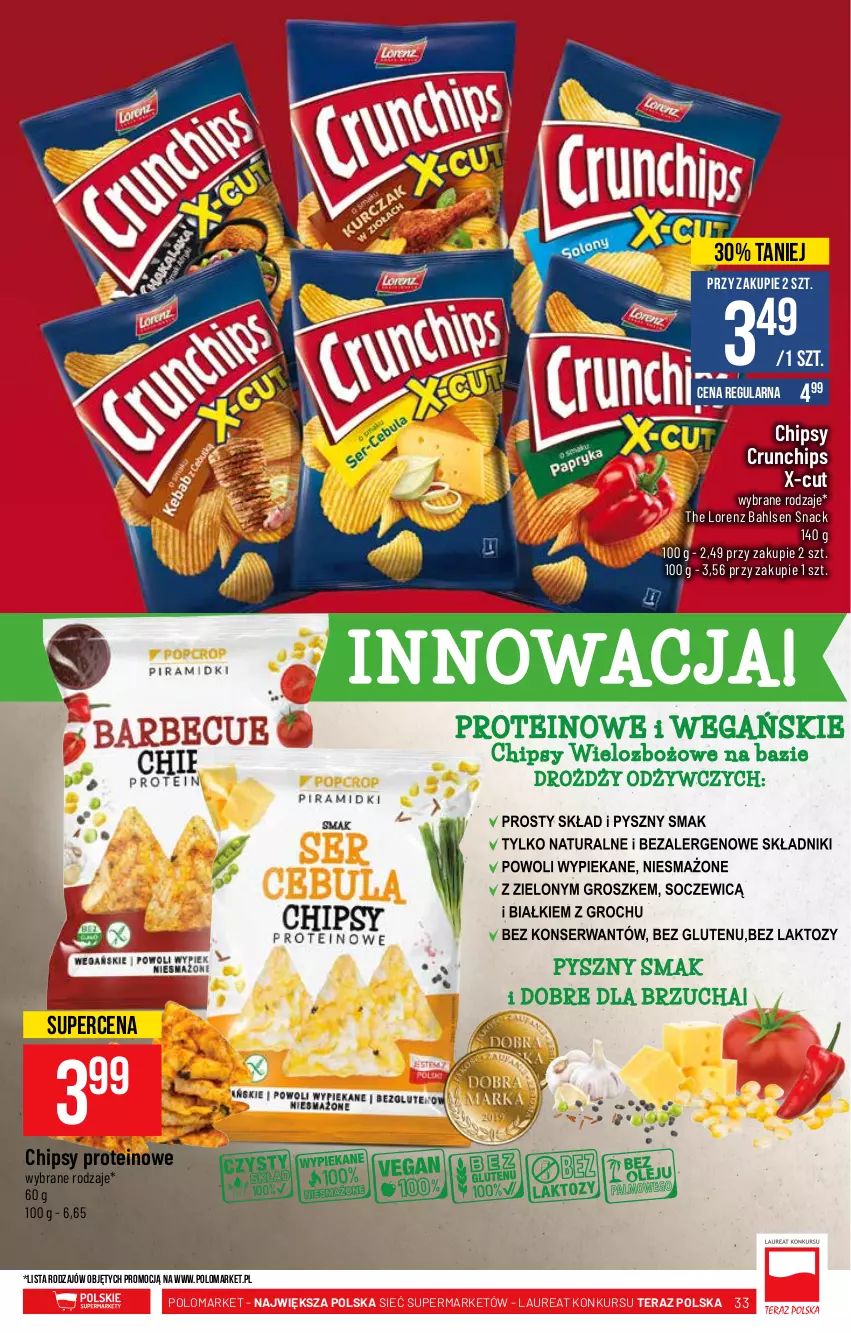 Gazetka promocyjna PoloMarket - Gazetka pomocyjna - ważna 22.09 do 28.09.2021 - strona 33 - produkty: Chipsy, Crunchips, Laur, Lorenz, Tera