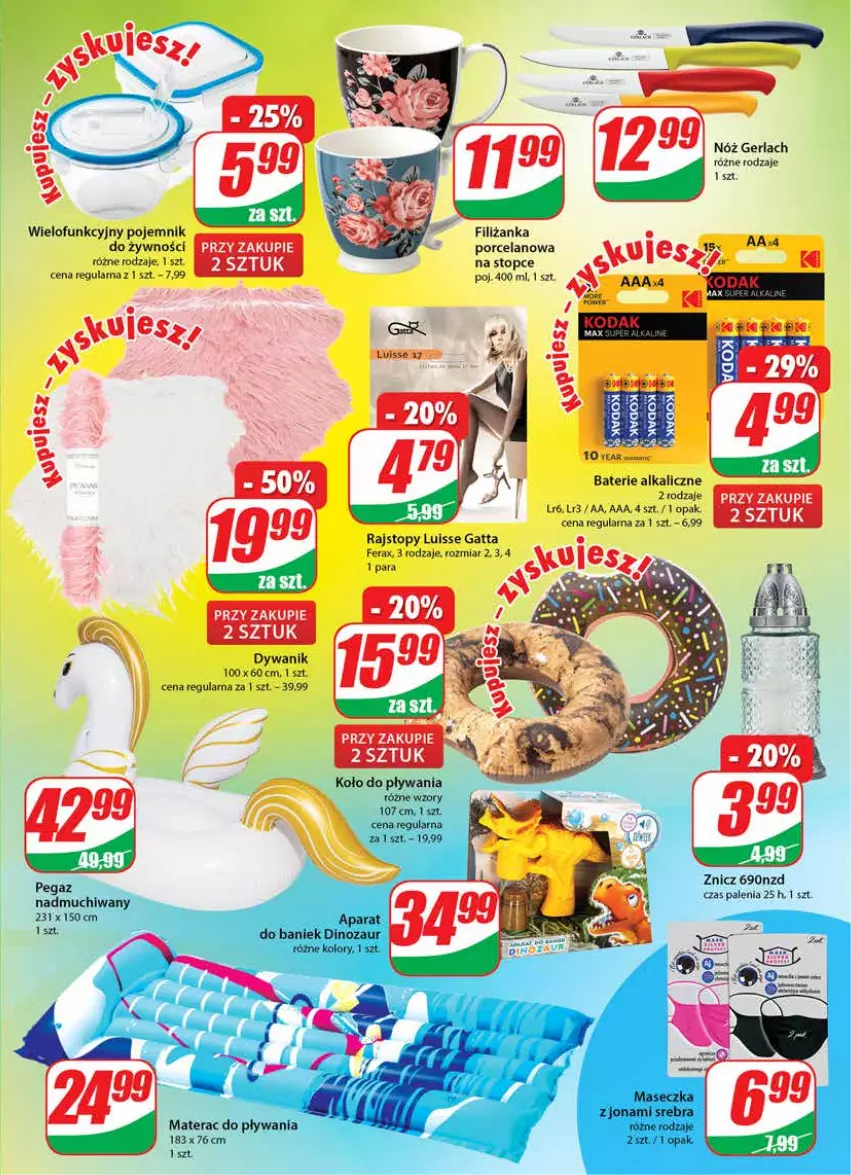 Gazetka promocyjna Dino - Gazetka - ważna 30.06 do 06.07.2021 - strona 17 - produkty: Baterie alkaliczne, Dywan, Dywanik, Filiżanka, Gatta, Pojemnik, Por, Rajstopy, Top, Znicz