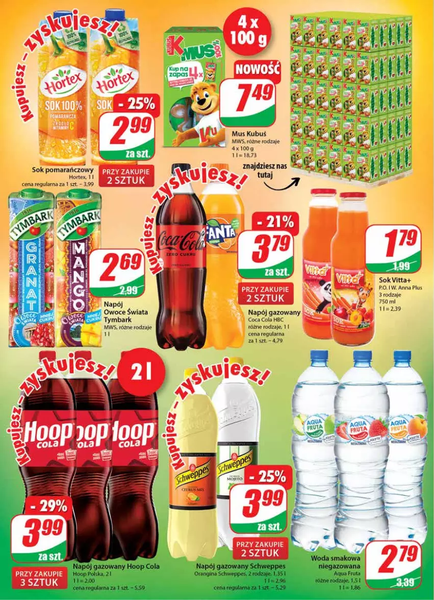 Gazetka promocyjna Dino - Gazetka - ważna 30.06 do 06.07.2021 - strona 2 - produkty: Hortex, Kubuś, LG, Mus, Napój, Napój gazowany, Owoce, Sok, Sok pomarańczowy, Tymbark