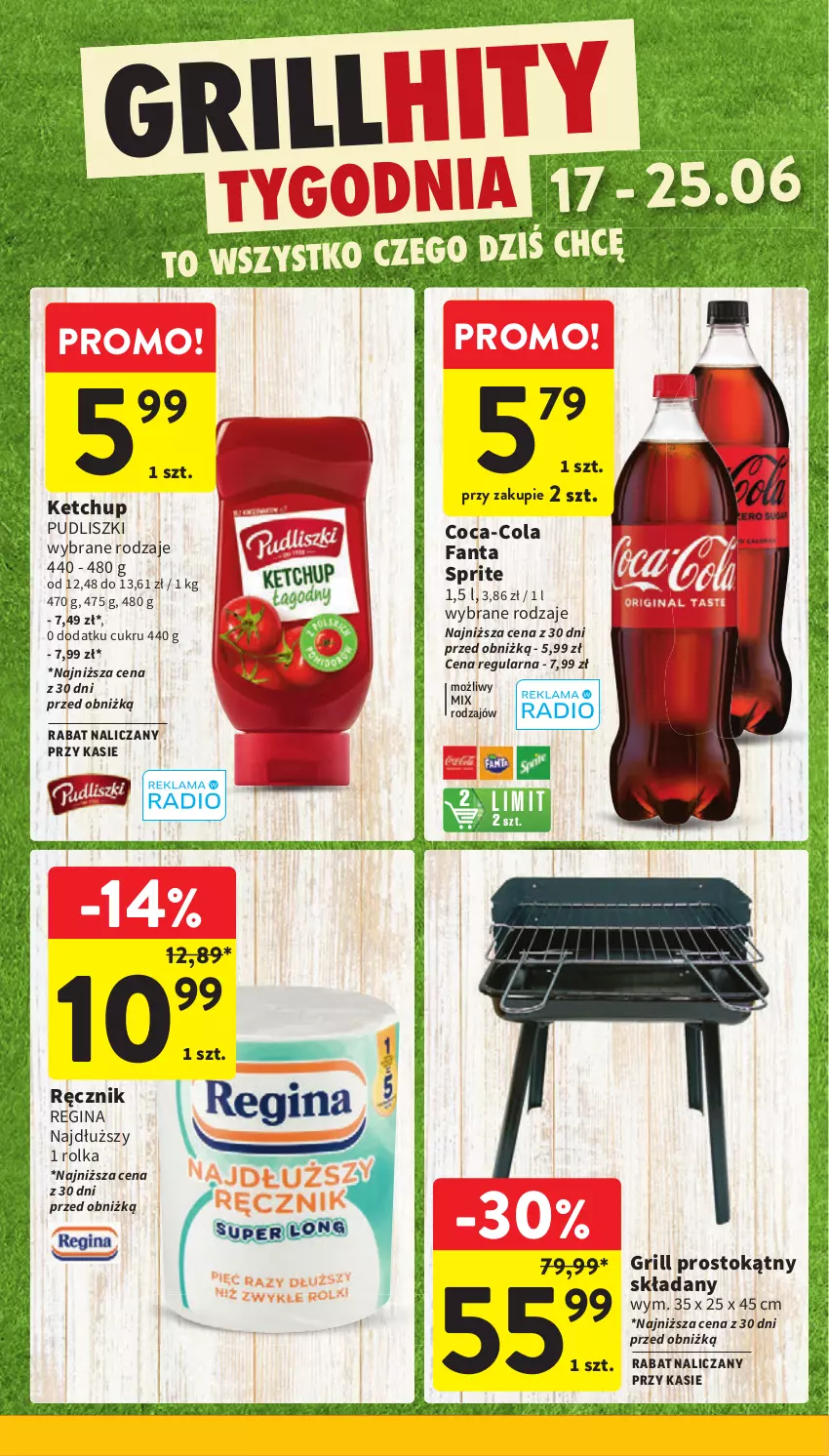 Gazetka promocyjna Intermarche - Gazetka promocyjna - ważna 17.06 do 25.06.2025 - strona 10 - produkty: Coca-Cola, Fa, Fanta, Gin, Grill, Ketchup, Pudliszki, Ręcznik, Sprite