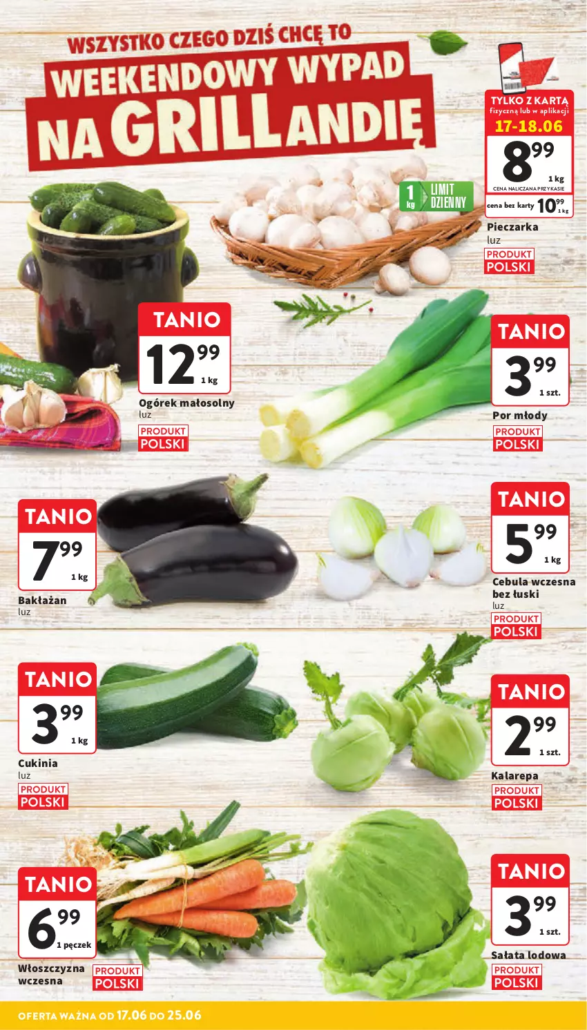 Gazetka promocyjna Intermarche - Gazetka promocyjna - ważna 17.06 do 25.06.2025 - strona 12 - produkty: Cebula, Ogórek, Piec, Pieczarka, Por, Sałat, Sałata lodowa