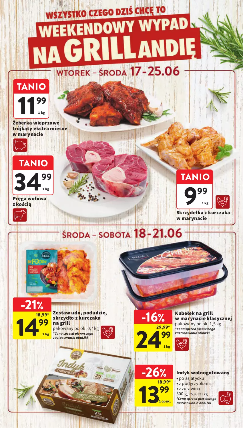Gazetka promocyjna Intermarche - Gazetka promocyjna - ważna 17.06 do 25.06.2025 - strona 14 - produkty: Grill, Kurczak, Pręga wołowa, Skrzydełka z kurczaka