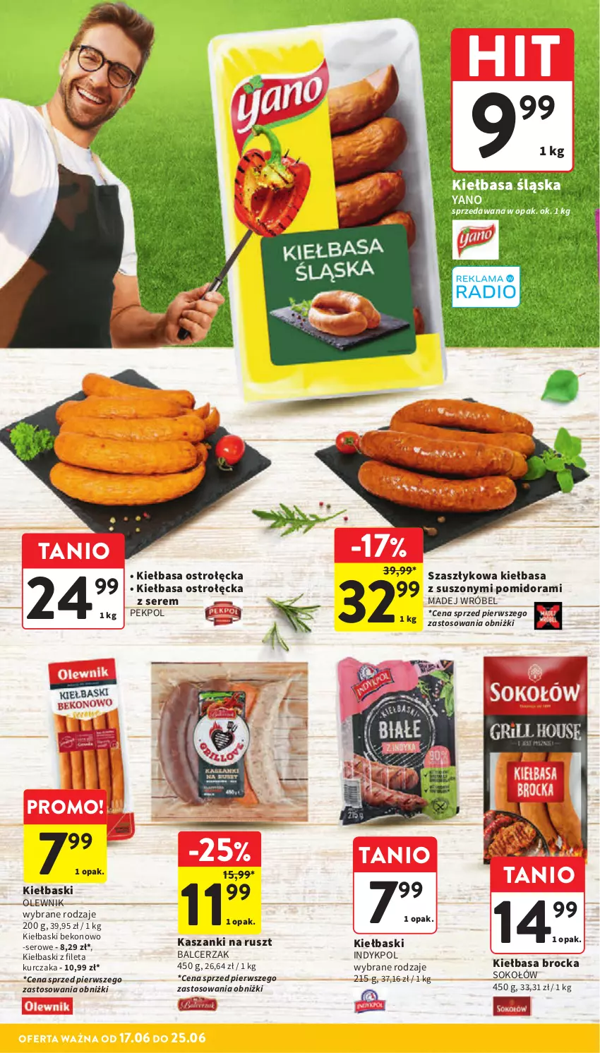 Gazetka promocyjna Intermarche - Gazetka promocyjna - ważna 17.06 do 25.06.2025 - strona 16 - produkty: Beko, Kasza, Kiełbasa, Kiełbasa śląska, Kurczak, Madej Wróbel, Olewnik, Pekpol, Ser, Sok, Sokołów