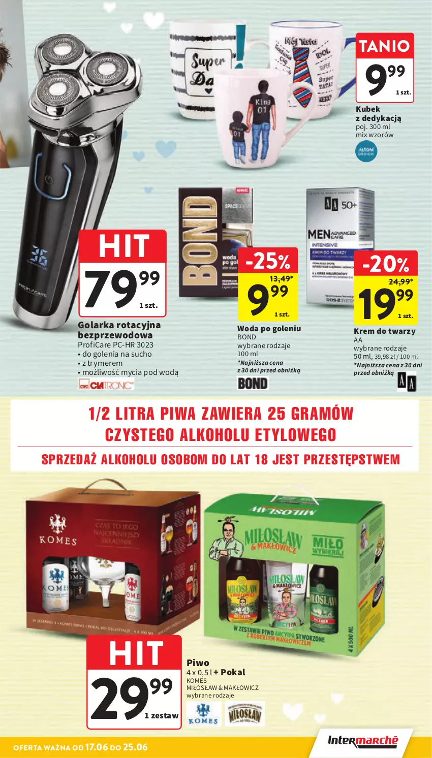 Gazetka promocyjna Intermarche - Gazetka promocyjna - ważna 17.06 do 25.06.2025 - strona 25 - produkty: Golarka, Gra, Krem do twarzy, Kubek, Piwa, Piwo, Woda, Woda po goleniu