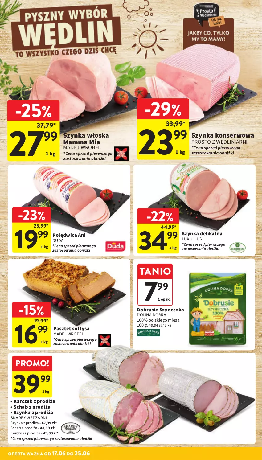 Gazetka promocyjna Intermarche - Gazetka promocyjna - ważna 17.06 do 25.06.2025 - strona 26 - produkty: Duda, Madej Wróbel, Obrus, Pasztet, Polędwica, Ser, Szynka