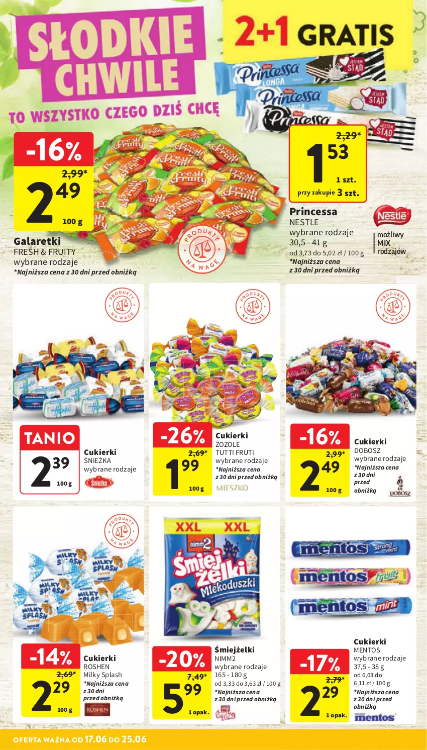 Gazetka promocyjna Intermarche - Gazetka promocyjna - ważna 17.06 do 25.06.2025 - strona 36 - produkty: Cukier, Cukierki, Gala, Galaretki, Mentos, Nimm2, Princessa